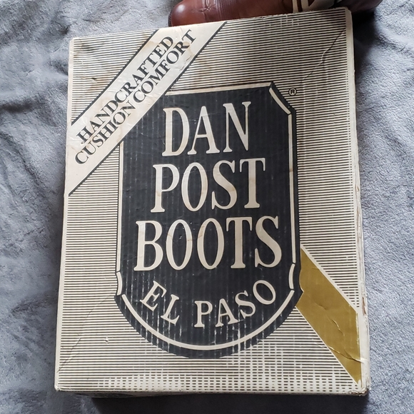 SOLD ❌Vintage Dan Post Western Boots Ivory Custom Shafts Brown Cognac Leather - Picture 13 of 16